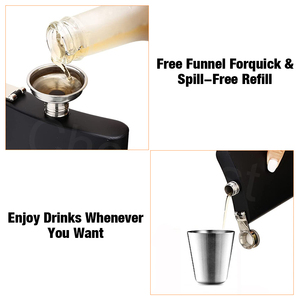 Fiaschetta in metallo whisky a prova di perdite in acciaio inossidabile con Logo Laser da viaggio all'aperto da 8 once - Product Image 5