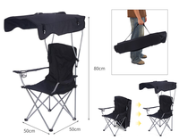Chaise de plage imperméable et résistante aux UV avec pare-soleil, chaise de camping légère avec pare-soleil, chaise de plage avec auvent
