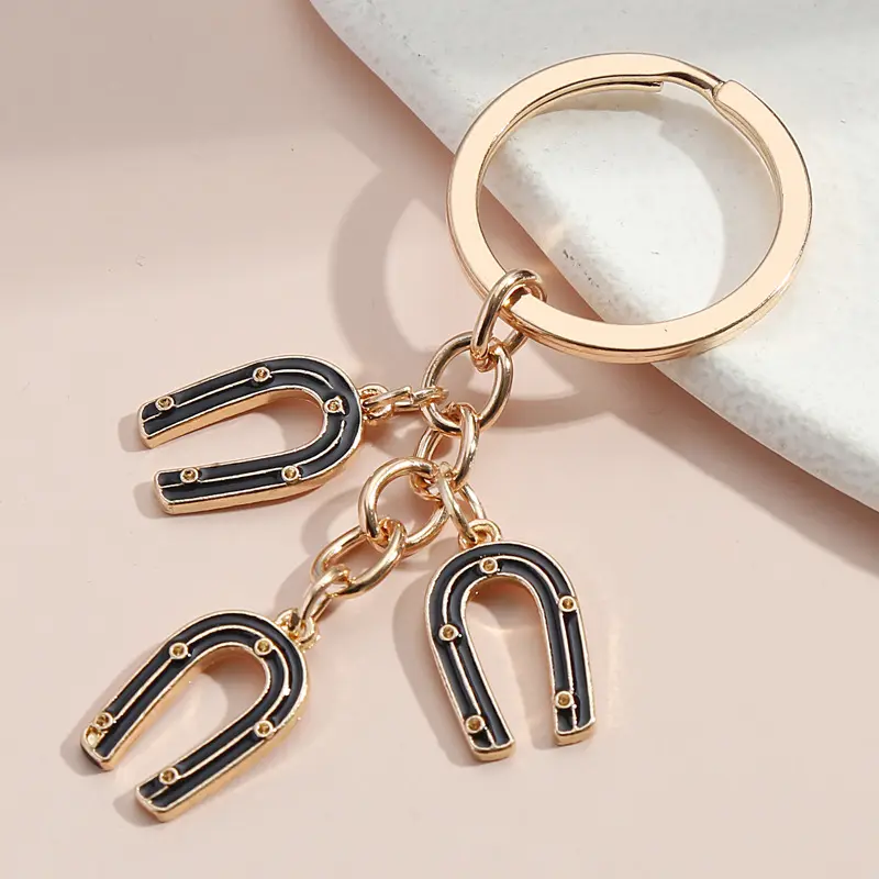 manufacturer enamel metal key chains key ring horseshoe horse shoe charm pendant bag backpack car key chain