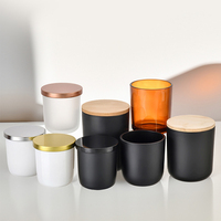 Stoples Lilin Mewah Dasar Bulat Putih Matte 6oz 8oz 10oz 12oz 14oz Stoples Lilin Oval Unik Kosong Berlapis Embun Dengan Tutup