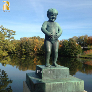 Estatua de Metal desnuda para decoración de parque al aire libre, escultura de bronce para niños, tamaño real - Product Image 1
