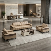 Conjunto de Sofá Seccional Moderno y Mesa de Centro para Oficina, Recepción de Negocios, Reuniones, Oficina en Casa y Uso en Hoteles - Sofá para Tres Personas