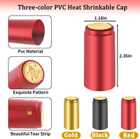 Capsules thermorétractables en PVC personnalisées Capsules d'enveloppe de vin rétractable en noir rouge et or pour les caves à vin et l'étiquette de rétrécissement à usage domestique pour la bière