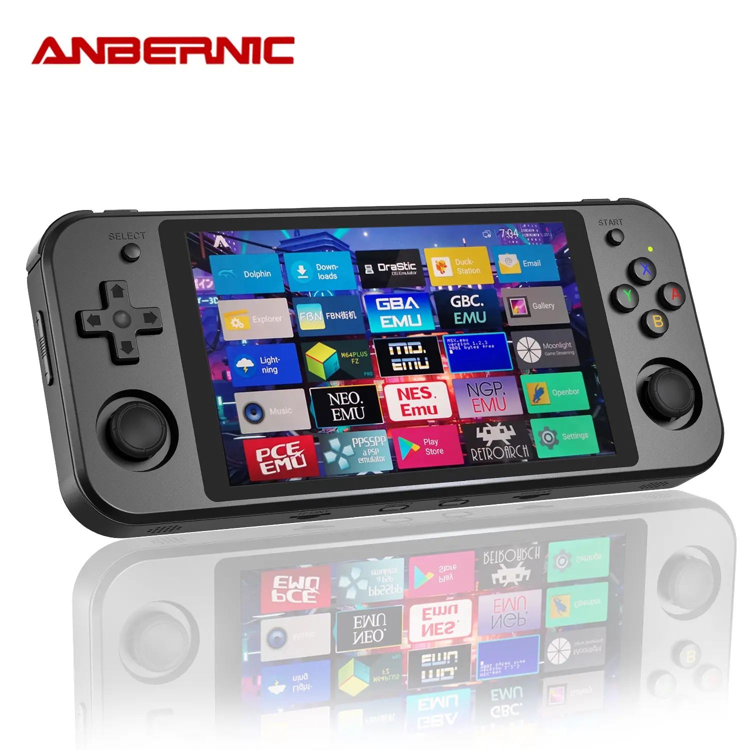 ANBERNIC Console de jeu portable RK3399 Linux Android double système 5.36 pouces OCA écran RG552 rétro joueur meilleur PC Gaming