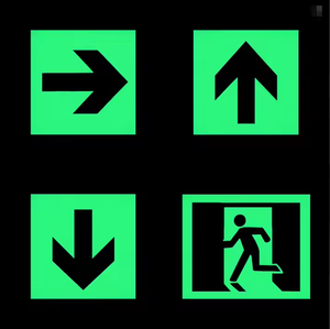 OSHA CE chứng nhận En ISO 17398 nhôm photoluminescent dấu hiệu an toàn đa kích thước 1x1 2x4 inch 20 + giờ phát sáng trong bóng tối - Product Image 3