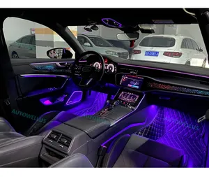 Kit de luz ambiental <span class=keywords><strong>Interior</strong></span> de cielo nocturno estrellado Premium para <span class=keywords><strong>Audi</strong></span> <span class=keywords><strong>A6</strong></span> C8 (2019-2025), lámpara de manija de puerta de cuero, posición trasera - Product Image 2