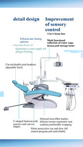 Fauteuil dentaire moderne avec siège réglable et lumière aérienne - Product Image 2