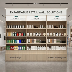 Estante de Almacenamiento de Té de Madera Maciza Resistente, Ecológico e Impermeable con Iluminación LED para <span class=keywords><strong>Tiendas</strong></span> Minoristas de Alto Tráfico y Salas de Exhibición de Té - Product Image 3