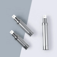 Flacon pompe sans air écologique 5ml 10ml 15ml 20ml 30ml pour lotion, crème pour les yeux, émulsion, flacon cosmétique sous vide, or, argent