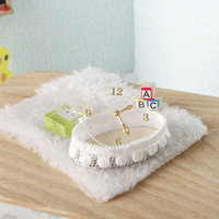 Jam Dinding Akrilik Miniatur Skala 1:12, Ornamen Rumah Boneka OB11, Dekorasi Adegan Bermain Pura-pura, Model Miniatur Makanan