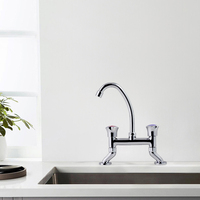 Robinet d'évier de cuisine à double poignée Design moderne Robinet en céramique Laiton 6 8 10 12 14 pouces Tuyaux Robinets de lavabo purificateur