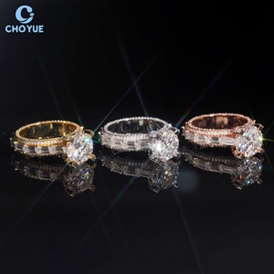 Anillo de banda de moissanita VVS con incrustaciones completas, chapado en oro, de plata de ley 925 maciza, joyería hip hop - Product Image 3