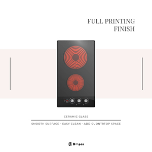 Estufa de cerámica radiante eléctrica de 30cm, 2 quemadores, perillas de diseño Vertical integradas, Control de estufa infrarroja impermeable, aplicación RV - Product Image 4