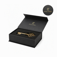 Boîte d'emballage pour clés en carton noir gaufré faite à la main - Boîte cadeau personnalisable pour porte-clés et anneaux de clés avec structure rigide