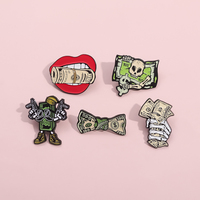 Broches en émail créatives sur le thème de la collection de dollars américains et de billets de banque de dessin animé, badges de revers pour sacs à dos, bijoux amusants pour cadeau