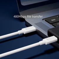 Câble de charge rapide USB 2.0 C vers C DFX 100W 5A, 2M, conducteur en cuivre pur PVC, puce E-Marker, 480 Mbps pour iPhone/Android, MacBook, ordinateur portable