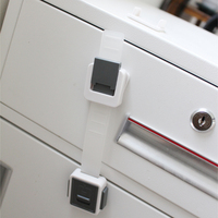 Serrures d'armoire à l'épreuve des enfants, serrures de tiroir améliorées avec doubles verrous de sécurité et longueur de sangle réglable