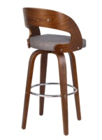 Tabouret de bar haut design moderne de luxe avec siège en cuir PU et pied en bois pour cuisine ou salle à manger Chaises de bar à cadre en acier durable