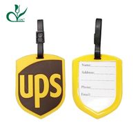Personnalisation en usine étiquette de bagage rectangulaire en PVC souple de bonne qualité adaptée à la valise de voyage
