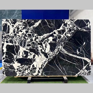Mỏ đá trực tiếp bán buôn calacatta đá cẩm thạch đen gạch thiết kế sàn lớn gạch slab Đen Natual đá slab - Product Image 3