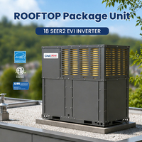 Unidad de Techo ChillAire 18 SEER2 EVI DC Inverter -13 ° Acondicionadores de Aire Comerciales Ligeros con Calefacción F y Refrigerante R32 para Sistemas HVAC