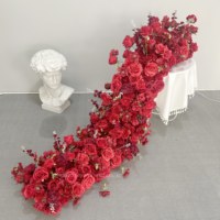 Tira de Flores - Decoración de Fondo para Bodas, Arreglo Floral para Arco, Diseño de Salón de Exposiciones, Hilera Larga de Flores, Flores Artificiales