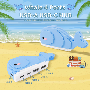 Hub <span class=keywords><strong>USB</strong></span> 2.0 Creativo a Forma di Balena, Ornamento da Scrivania, Docking Station per <span class=keywords><strong>Computer</strong></span>, Hub Multiporta 4 Porte <span class=keywords><strong>USB</strong></span>-C - Product Image 3