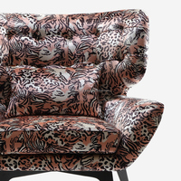 Fauteuil de salon simple de style moderne imprimé léopard sauvage chaise berçante de loisirs design d'art original meubles de maison appartement