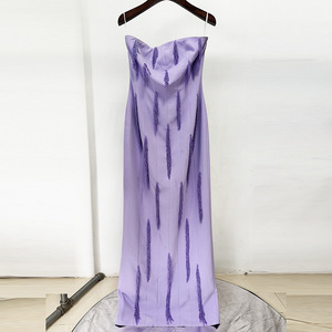 Low Moq Women Custom Clothing Elegant Lavender Strapless Designer <strong>Dresses</strong> Purple Party <strong>Dress</strong> Evening Gown With Beaded <strong>Fringe</strong> - Product Image 2