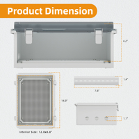 250X350X150mm couvercle transparent boîtier électrique extérieur boîtier ABS plastique jonction panneau de commande boîte avec trous de forage