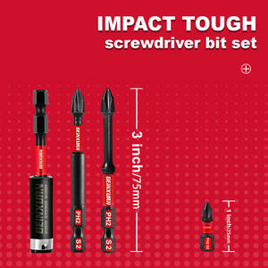 Stock d'entrepôt américain 31 pièces/ensemble 25mm/75mm PH2 D2-PH2 Embouts de tournevis en acier S2 à couple élevé, PZ uni pour le bricolage, meubles OEM/ODM - Product Image 3