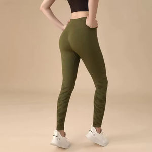 Leggings de yoga taille haute pour femmes en nylon et élasthanne léopard sans couture - Product Image 2