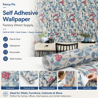 Fancyfix Grenade Design Imperméable Auto-Adhésif Papier Peint 44cm Rouleaux pour Chambre Armoires Décor pour Ménage