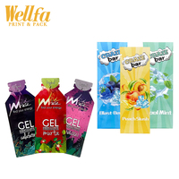 Sacs de forme spéciale imprimés sur mesure, boisson liquide, gelée d'énergie, Gel d'emballage, sac en Mylar en forme de bouteille découpé