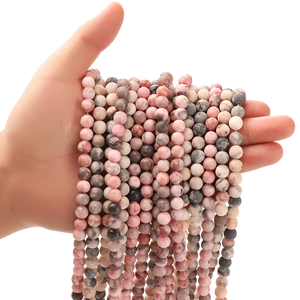 Cuentas Redondas Sueltas de <span class=keywords><strong>Jaspe</strong></span> Zebra <span class=keywords><strong>Rosa</strong></span> Natural de 4 mm, Abalorios para Hacer Joyas, Manualidades, Pulseras DIY - Product Image 1