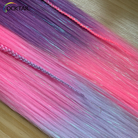 Cheveux de tressage de différentes couleurs avec des guirlandes, cheveux de tressage colorés de Bling Bling