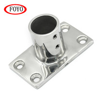 Base rectangulaire en acier inoxydable marin 316 pour mât de drapeau à 90 degrés, quincaillerie marine