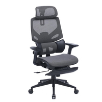 Chaise de bureau ergonomique à dossier haut, pivotante, design en maille, style moderne avec repose-pieds pour salle de réunion et bureau à domicile