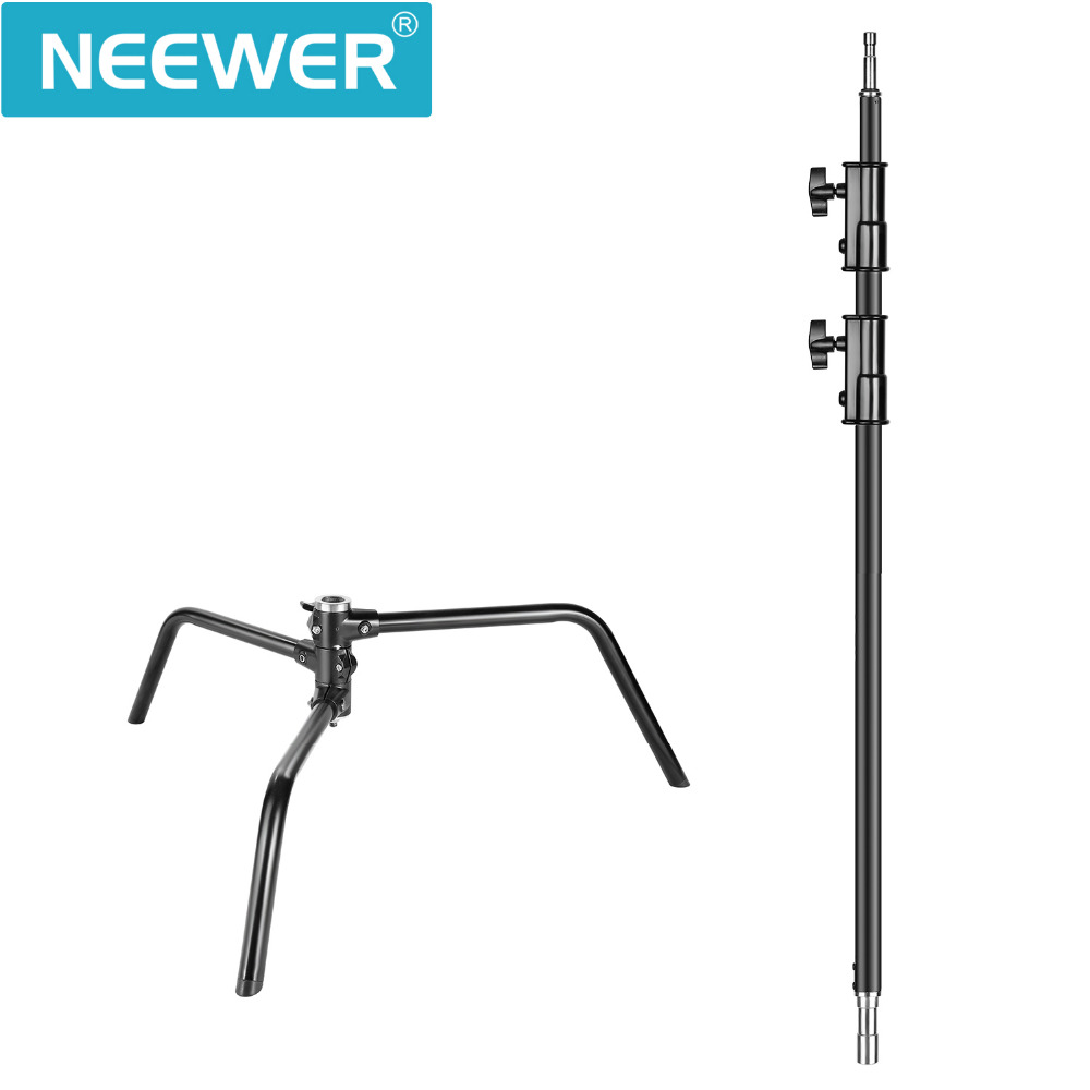 Neewer 2-Pack Heavy Duty Aluminum C-Stands - Adjustable 5-10 Feet