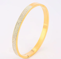 Bracelet en acier inoxydable, style best-seller, zircon brillant, style européen, cadeau de fête pour femmes