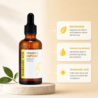 Sérum à l'acide tranexamique et à la vitamine C en ampoule, marque privée, correcteur de taches brunes, éclaircissant pour le visage, pour un teint inégal