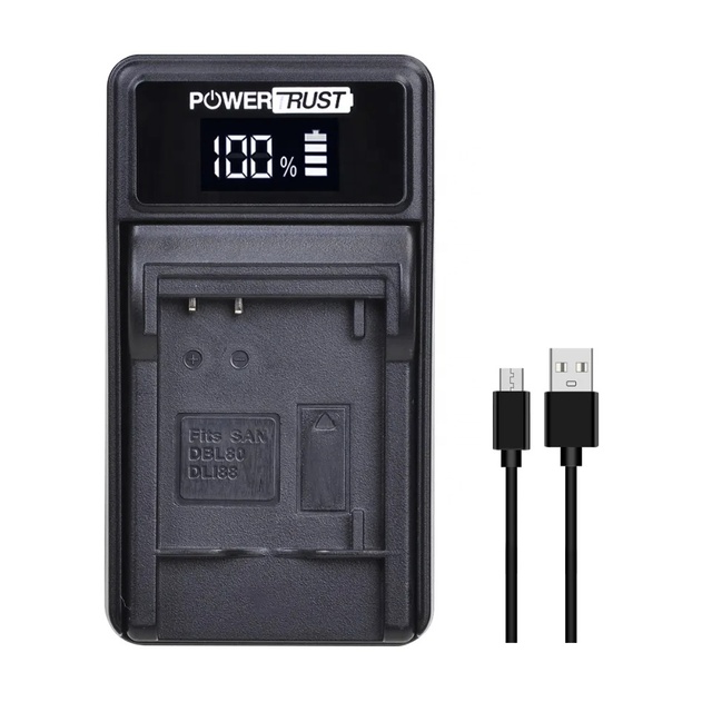 DB-L80 DBL80 D-Li88 DLi88 VW-VBX070 LED USB Single Charger for Sanyo DMX-CG10, DMX-CG11, VPC-CG10, VPC-CG10BK, VPC-CG10GX