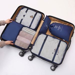 Organiseur de valise pliable avec logo personnalisé, ensembles de cubes de compression pour l'emballage, sac de rangement pour bagages de voyage - Product Image 3
