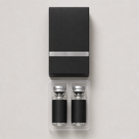 Boîte en carton personnalisée à 2 compartiments avec insert en blister PET transparent, emballage cosmétique pour flacons de peptides lyophilisés, vente en gros OEM