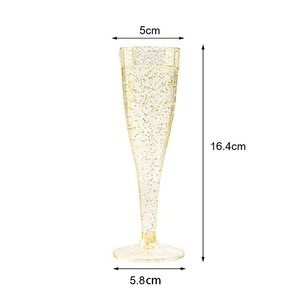 Copas de Champán de Plástico con Brillantina Desmontables, Copas Desechables para Fiestas, Bar de Mimosas, Bodas, Aniversarios, Graduaciones y Celebraciones - Product Image 5