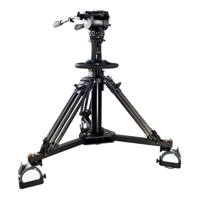 EP880LK 100mm Bowl Air Controlled Pump Studio Pedestal Tripod Kit with Wheels Dolly Fluid Head for Video Camera