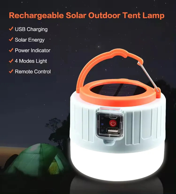 Neues Design tragbare Solar-Campinglampe Multifunktionale Outdoor-Lanterne