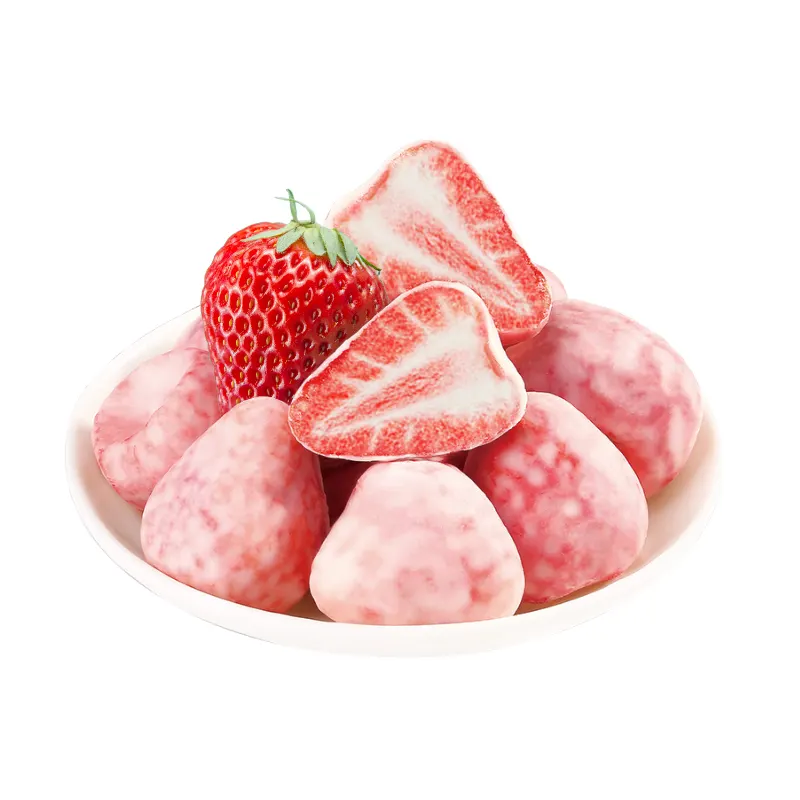 High Quality Milk/ Cocoa /Matcha Freeze Dried Strawberries Filled Chocolate Balls