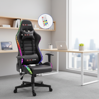 Fauteuil de Gaming Ergonomique Personnalisable avec Éclairage LED RGB, Design Moderne, Inclinable, en Cuir PU et Fer, Idéal pour la Maison et le Bureau (Vente en Gros)