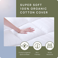Surmatelas en coton 1200 GSM, surmatelas extra épais et moelleux, doux, lavable, matelassé, hauteur 3-4 pouces, lavable en machine